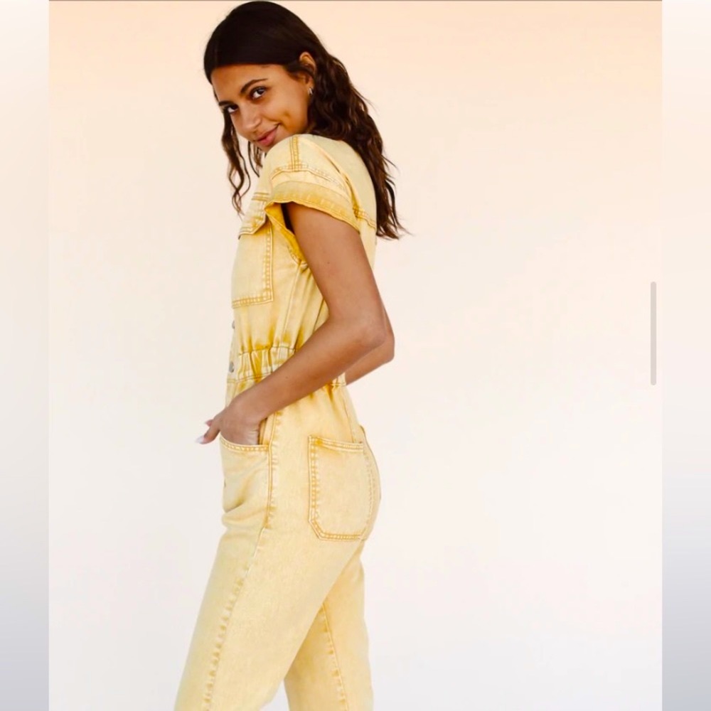 NWT Free People Denim Coverall Jumpsuit (Polagram by Wellmade ) Shop Maxwell  M